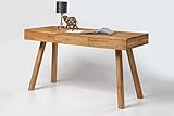 Main Möbel Schreibtisch 140x55cm 'Max' Massivholz Eiche Wildeiche geölt