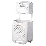 Levemolo Wäschekorb Mit Rädern Zusammenklappbarer Kunststoffkorb Wäschekorb Mit Rädern Wäschewagen Auf Rädern Kleidertaschen Zur Aufbewahrung Hängekorb Mit Rädern Wäschebehälter
