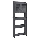 FBITE Toilettenschrank Badezimmerschrank Überbauschrank Badschrank Schrank Regal Grau