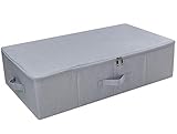 iwill CREATE PRO Unter dem Bett Vorratsbehälter mit Reißverschlussdeckel, große Organizer-Körbe für Kleidung, Schuhe, Bettdecken, Decken, Hellgrau
