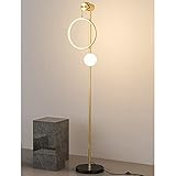 SIRHC Stehleuchte for Wohnzimmer,LED Stehende Lampe mit Glas Lampenschirm Bodenleuchte Lesung for Schlafzimmer Büro, Schwarz und Gold Deckenfluter (Color : Gold, Größe : Remote control)