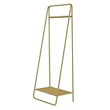 Moderne 3 Haken Garderobenständermit Schuhregal 170 cm Metall Kleiderständer für Den Schlafzimmereingang, Multifunktional,Platzsparend Freistehender Kleiderbügel(Color:Gold)