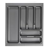 MOOIMAKEN Besteckeinsatz Nr. 1 Lavagrau mit Perlstruktur für Blum Tandembox u. ModernBox mit Korpusbreiten 300-1200 mm (50er Korpus - 419 x 473 mm)