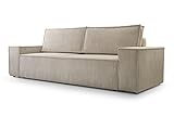 HomeSpace24 Sofa Couch Monte - Schlafcouch mit Bettkasten Sofas & Couches - Schlafsofa Bettsofa - Couch mit Schlaffunktion Sofa Wohnzimmer- Monte (Beige)