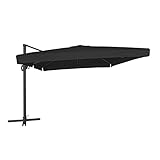 METRO Professional Ampelschirm, Ø300 cm, 360° Drehung, mit Volant, UV Schutz, wasserabweisend, Sonnenschirm Gartenschirm Marktschirm, für Balkon/Garten/Terrasse, rechteckig,  anthrazite