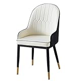 Moderne Küche Esszimmerstühle Esszimmerstühle PU-Lederstühle mit schwarzen Metallbeinen mit Armlehnen und Rückenlehne für Wohnzimmer Schlafzimmer Küche Esszimmer Hotel (Farbe: E)