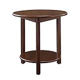 Doppelschichtiger Couchtisch, rund, Sofa-Eckschrank, mit Fußpolster, stark, sehr Gute Tragfähigkeit, für Arbeitszimmer, Büro, Konferenzraum (Größe: 60 x 60 x 60 cm)