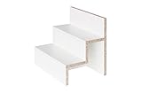 Stufeneinsatz für Kallax Expedit Regal Einsatz Präsentation Aufbewahrung 3 Absätze Stufen Treppe für Parfum Spielzeug Figuren 33,5 x 33,5 x 25,8 cm weiß