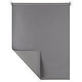 Blumtal Verdunklungsrollo 80 x 130-155cm - Klemmfix Rollo ohne Bohren, Rollos für Fenster ohne Bohren, Klemmrollo für Fenster und Tür, Grau
