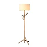 MUZIZY Stehlampen für Wohnzimmer, nordische kreative Garderobe, Holz, massiver Ständer, Lampen, Schlafzimmer, Arbeitszimmer, Wohnzimmer, Stoff, Holz, Kunst, Tischlampe, Stehlampen Happy Many Times