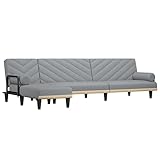 vidaXL Schlafsofa L-förmig 260x140x70 cm Stoff hellgrau