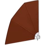 JUNZAI Faltbarer Balkonfächer, Windschutz Terrasse, Seitenmarkise, Balkon Umrandung Sichtschutz, Balkonblende, Sonnenrollo Balkon, Terracotta-Rot 210×210 cm