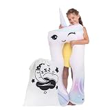MAKOSAS KomfortKissen Gesundheit Kinder Kissen für Bett Schlafen | Anti-Stress | ADHS Kissen Kinder(Einhorn)
