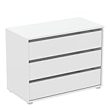 habeig Kommode BLANK weiß Flurschrank Schrank Wäscheschrank Schlafzimmer modern groß Sideboard (#742-80x40x58cm)