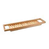 Bambus Badewannenablage Wannenablage 64 x 15 cm Badewannenbrett Wannenbrücke Badewannenauflage Badewannenbrücke Badewannentablett