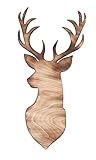 Dekohirsch geflammt Wanddeko 3D-Deko Hirsch natur Holz Dekoartikel 54 x 26,5 cm Pohmer Design