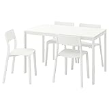 Ikea MELLTORP/JANINGE Tisch und 4 Stühle, 125 cm, weiß/weiß