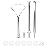 Jojomino 1 Set 2 3 Etagen Tortenplatte Ständer Schwermetall Mittelgriff Montage Hardware Stange Form: Fächerfarbe: Silber Menge: 1 Sets