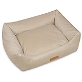 NYVI Hundebett NYVIPet Alex 65x56 cm Beige - Viskoelastisch, Abnehmbarer Bezug - Hundekissen Hundesofa Für Kleine & Mittlere Hunde - Höchster Liegekomfort, Oeko-TEX