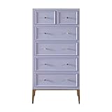 GRFIT Kommode Schrank Amerikanische Kommode mit 6 Schubladen, Massivholz, Schlafzimmerkommode, Wohnzimmer, Moderne hohe Kommode, dekorative leichte Luxus-Eimerschrank, Schubladenmöbel Beistellschrank