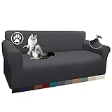 Luxurlife 1 Stück Dicke Sofabezug Einzigartiges Pattern Sofaüberzug für 3 Sitzer Stretch rutschfeste Sofahusse für Wohnzimmer(3 Sitzer,Grau)