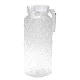 JYCRA Safttopf mit Großem Fassungsvermögen, 1100 Ml, Acryl-Wasserkrug mit Rautenmuster, Langlebige Wasserkaraffe aus Kunststoff für die Camping-Party zu Hause(1.1 liter 1-50-Transparent)