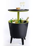 Ondis24 Keter Cool Bar, Beistelltisch mit Kühlmöglichkeit, Partytisch Stehtisch, Bistrotisch Cocktailbar ausziehbar, Kühlbox kühlt Getränke Eisbox, Gartentisch