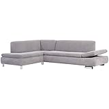 Max Winzer Ecksofa Links mit Sofa 2,5-Sitzer rechts Terrence Veloursstoff Silber