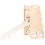 Learning Tower aus Holz mit Rutsche Montessorian für Kinder, Lernhocker mit 3 Höhenstufen