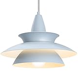 COCOLUMEN Pendelleuchte Esstisch 1 Flammige Pendellampe Scandinavian Moderner Nordic Stil, Vintage Hängelampe aus Stahl, Farbe: Blau, Fassung: E27 Pendelleuchte Küche