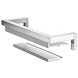 KEUCO Duschablage aus Metall Hochglanz-verchromt und Aluminium Silber, magnetischer Glas-Abzieher, 6x36x11,6cm, Wandmontage in der Dusche, Edition 90 Square