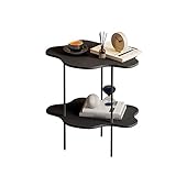ZABEES Kleiner Couchtisch, doppelschichtiger Beistelltisch, speziell geformter kreativer Kleiner Nachttisch, Beistelltisch, Wohnzimmer-Beistelltische