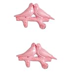 BPILOT Kleiderhaken 2 Stück Wandhaken Aus Kunstharz In Vogelform Wanddekoration Schlafzimmertür Keine Spur Kleiderhaken Schlüsselhalter Klebriger Haken C-Stil Rosa