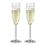 Leonardo Sektgläser mit Namen und Datum graviert - Personalisiertes Geschenk zur Hochzeit - Geschenk für Paare, Geburtstag, Jahrestag