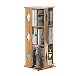 AOOSIR Bücherregal 360 Grad Drehbares Bücherregal, Mehrschichtiger Boden, Student, Einfaches Bambus-Bücherregal Für Bücherregale Im Home-Office-Dekor Bücherschrank Schlafzimmer Büro (Size : 3 Tiers)