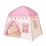 Kinderzelt Spielzelt Tipi Zelt für Kinder Drinnen Kinderzimmer Spielhaus Playhouse Kinderspielhaus Kinderspielburg für Märchen, innen und außen (Rosa)