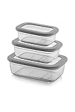 Viwares Meal Prep Boxen - Frischhaltedosen mit Deckel – 3er Aufschnittboxen Set zur Aufbewahrung – Luftdichte Aufschnittboxen für Kühlschrank - Vorratsdosen mit Deckel Luftdicht