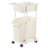 Servierwagen 2/3 Ebenen Rollbarer Utility-Aufbewahrungswagen Mit Rädern, Wäschekorb Zum Badezimmer Küche Schlafzimmer, Mehrzweck-Lagerregal (Size : 71cm Tall)