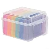 ARMYJY 12,7 x 17,8 cm Schreibtisch-Sortierbox, transparente Kunststoff-Aufbewahrungsbox, Schnappverschluss-Box, Bilderhalter für Fotos (bunt)