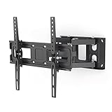 Hama TV Wandhalterung Schwenkbar, Neigbar, Extrem Belastbar (32 - 65 Zoll TV Halterung für Fernseher bis zu 40 kg, max. VESA 400x400, Ausziehbare Halterung inkl. Fischer-Dübel & Bohrschablone) schwarz