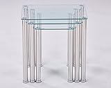 Euro Tische 3er Set Couchtisch Glas mit Sicherheitsglas - Glastisch perfekt geeignet als Beistelltisch/Wohnzimmertisch in 3 (Klar Glas)