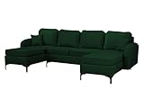 Mirjan24 Ecksofa Vadrin U mit Bettkasten und Schlaffunktion, 4 Sitzer Symmetrisches Eckcouch, U-Form Sofa für Wohnzimmer, Polsterecke mit Bettfunktion, Wohnlandschaft (Manila 35)