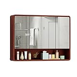 BathroomSpiegelschrank Wandschrank Wasserdichter Hängeschrank mit Regal, Aufbewahrungsschrank, geeignet für Badezimmer, Toilette, einfacher Stil (Größe: 120 cm)