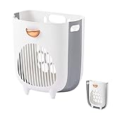 2-teiliger Wäschekorb zur Wandmontage – zusammenklappbare Wäschekörbe mit Griffen, Aufbewahrungskorb for den Haushalt, stanzfreie Aufbewahrungsbehälter, platzsparend for Organisieren von Kleidung und