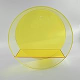 FFBG Wandregale Acryl, Transparente Schwebende Regale Wohnzimmer Wanddeko, Wand Vitrine Hängend Regal Für Spielzeug, Figuren, Edelsteine, Steine & Schnapsglas-Sammlung(Size:25x25x10cm,Color:Yellow)