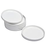 WishDeco Speiseteller, Weiße Dessertteller, Porzellan Kuchenteller, Klein Rund Frühstücksteller, Servierteller Set 6 Personen für Pasta, Salat, Brot, Vorspeisen, Geschirr mit Hohem Rand, 17,8x2cm