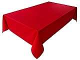 Hochwertige Tischdecke Tischwäsche aus 100% Baumwolle Kollektion Konzept, Farbe & Größe wählbar (Tischdecke - 120x200cm, Rot)