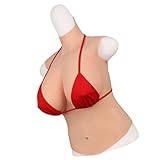 RITMI Crossdressing Silikon Brustplatte Realistische halbe Körper C-G Cup Brust Formen für Mastektomie Fake Boob mit Baumwolle/Silikon gefüllt,Color 2,G Silicone
