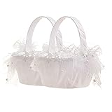 Hochzeit Blumenmädchen Korb Blumenkinderkörbchen (2pcs) (Elfenbein S02)