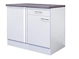 Flex-Well Eckunterschrank Küche | 110 cm breit | Weiß